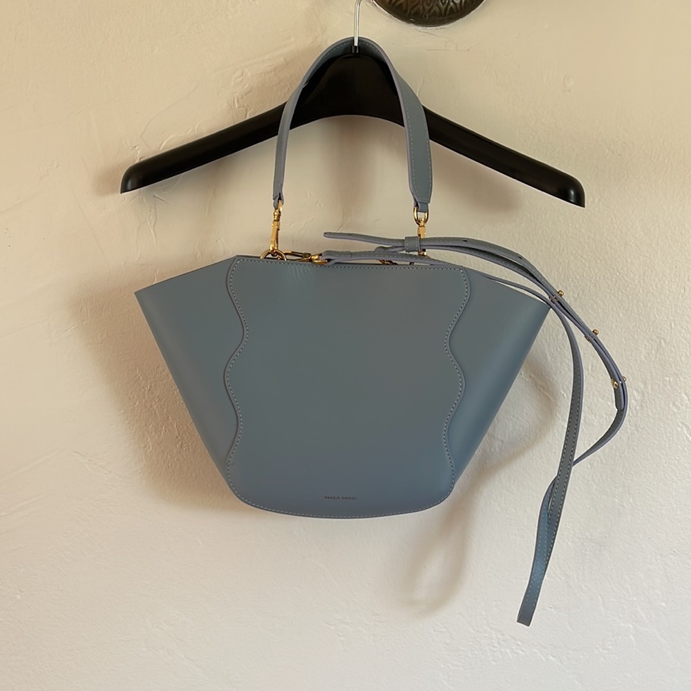 Mansur Gavriel Blue Leather Bag - Picture 4 of 5